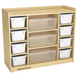 Image for Childcraft Storage Unit, 8 White Trays, 3 Translucent Trays, 35-3/4 x 14-1/4 x 30 Inches from School Specialty