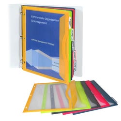 Image for C-Line Binder Pockets with Index Tabs, 8-1/2 x 11 Inches, Assorted Colors, 5 Pack from School Specialty