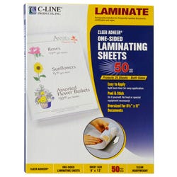 C-Line Cleer Adheer Heavyweight Laminating Sheet, 9 x 12 Inches, Pack of 50 Item Number 2021276