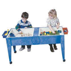 Image for Childbrite Double Mite Toddler Activity Table with Lid and Tub, 46 in L X 21 in W X 18 in H, Blue from School Specialty