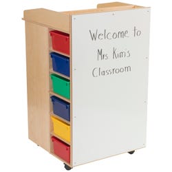 Childcraft Mobile AV Podium with 12 Colored Trays, 27-1/2 x 29-1/8 x 46-1/8 Inches, Item Number 2005823