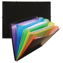 Image for C-Line Expanding Rainbow Document Sorter, Letter Size, 1 Inch Expansion, Black/Multi-Color from School Specialty