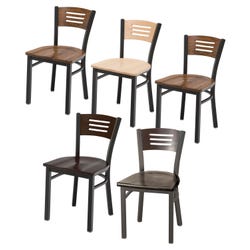KFI 3315B Series Wood Frame and Back Cafe Chair with Steel Frame 4000408