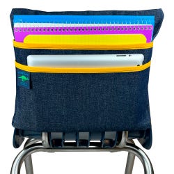 Image for Aussie Pouch Chair Pocket with Double Pocket Design, Original, 13 Inches, Yellow Trim from School Specialty