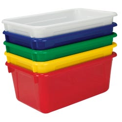 Image for School Smart Storage Tray, 7-7/8 x 12-1/4 x 5-3/8 Inches, Assorted Colors, Pack of 5 from School Specialty