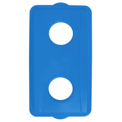 Continental Wall Hugger Recycling Receptacal Lid with Holes, 21-1/2 x 11-1/2 x 2-5/8 Inches, Blue, Item Number 1370030