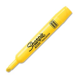 Image for Sharpie Accent Smear Guard Tank Style Highlighter, Chisel Tip, Yellow, Pack of 12 from School Specialty