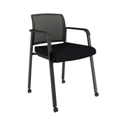 AIS Paxton Side Chair With Casters, 23 x 21 x 32 Inches, Black, Item Number 2089250