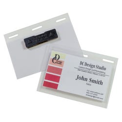 Image for C-Line Self-Laminating Magnetic Style Name Badge Holder Kit, 4 x 3 inches, Pack of 20 from School Specialty