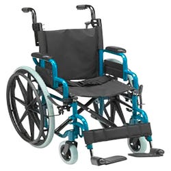 Image for Inspired by Drive Wallaby Pediatric Folding Wheelchair, 14 Inches, Jet Fighter Blue from School Specialty