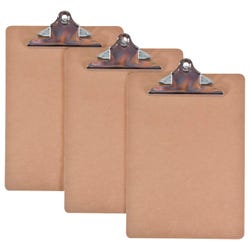 Image for School Smart Masonite Clipboard, 9 x 12-1/2 Inches, Letter Size, Brown, Pack of 3 from School Specialty