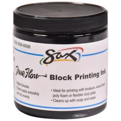 Sax True Flow Water Soluble Block Printing Ink, 8 Ounces, Black 461924