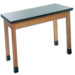 Image for Classroom Select Science Table, Epoxy Resin Top, 60 x 24 x 36 Inches, Oak, Black from School Specialty