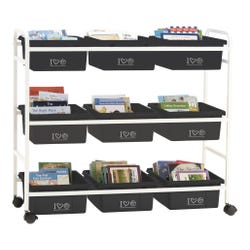 Image for Copernicus Book Browser Cart with 100% Recycled Plastic Tubs, 40-1/2 x 15-3/4 x 36-1/2 Inches from School Specialty