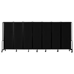 Image for NPS® Room Divider, 6' Height, 7 Panels, Black PET Material, Black Frame from School Specialty