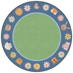Image for Childcraft Animal Friends Border Carpet, 8 Feet, Round from School Specialty