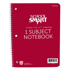 School Smart Spiral College Ruled Notebook, 8 x 10-1/2 Inches, Item Number 2104698