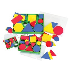 Image for Achieve It! Attribute Block Math Toys for Kids, Assorted Colors, Set of 30 from School Specialty