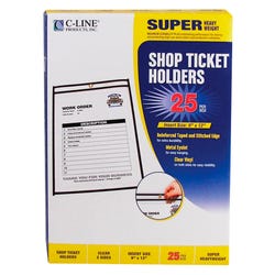 Image for C-Line Shop Ticket Holders, 9 x 12 Inches, Clear/Black Trim, Pack of 25 from School Specialty