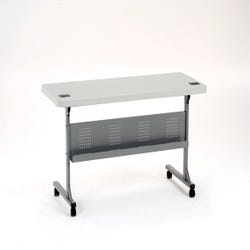 NPS Conference Flip Table with Blow Molded Top, 24 x 60 in, Grey Leg, Powder Coated Leg, Item Number 1453091