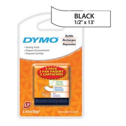 Image for Dymo LetraTag Label Tape, 1/2 Inch x 13 Feet, Assorted, Pack of 3 from School Specialty