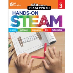 Shell Education Workbook 180 Days of Hands-On-Steam, Grade 3, Item Number 2097279