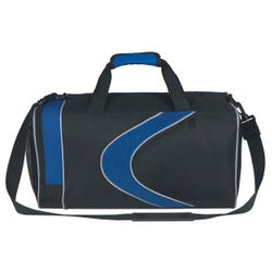 Image for Sports Duffle Bag, Black with Royal Blue Detail from School Specialty