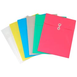 Image for C-Line Reusable Poly Envelope with String Closure, Top Load, Assorted Colors, Pack of 24 from School Specialty