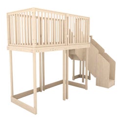 Image for Childcraft Extended Height Basic Double Loft with Wood Rails, 11 Feet 10-1/8 Inches x 4 Feet x 7 Feet 4 Inches from School Specialty