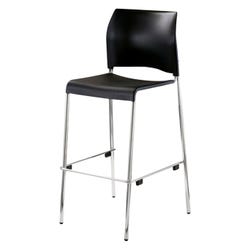 Image for National Public Seating Cafetorium Bar Stool, Plastic Seat, Black from School Specialty