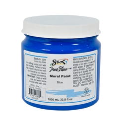 Sax True Flow Acrylic Mural Paint, 33.8 Ounce Plastic Container, Blue, Item Number 1368006