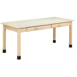 Diversified Woodcrafts Laminate Layout Table, 60 x 30 x 27 Inches, Almond Colored Plastic Laminate Top 1135354