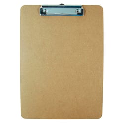 Image for School Smart Masonite Clipboard, 9 x 12-1/2 Inches, Low Profile Clip, Letter Size, Brown from School Specialty