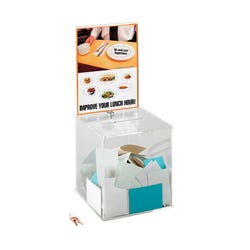 Image for Safco Acrylic Large Sized Collection Box with Keys, 9-1/4 x 9-1/4 x 21 Inches, Clear from School Specialty