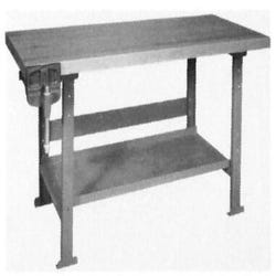 Montisa Workbench, 64 x 28 x 33-1/4 Inches, Maple Top, Metal Base, Item Number 561146