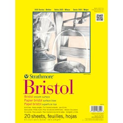 Strathmore 300 Series Smooth Bristol Pad, 9 x 12 Inches, 100 lb, 20 Sheets Item Number 1289297