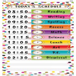 Image for Teacher Created Resources Confetti 14 Pocket Daily Schedule Pocket Chart, 13 x 34 Inches from School Specialty