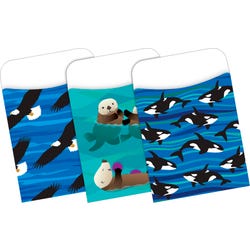 Image for Barker Creek Peel and Stick Library Pockets, Sea and Sky, Pack of 30 from School Specialty