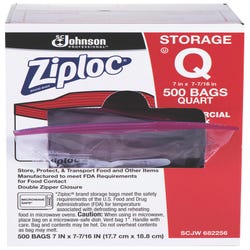 Ziploc Storage Bags, Quart size, Pack of 500, Item Number 1595285