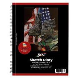 Image for Sax Spiral Binding Sketch Diary Notebook with Decorative Cover, 50 lb, 8-1/2 x 11 Inches, 50 Sheets from School Specialty