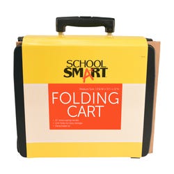 School Smart Folding Storage Cart, Medium, 13-7/8 W x 11 L x 12 H Inches, Black, Item Number 086295