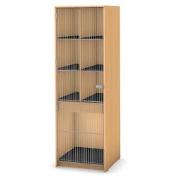 Image for Fleetwood Harmony Instrument Storage, 7 Compartments with Wire Door, 27 x 40 x 84 Inches, Fusion Maple from School Specialty