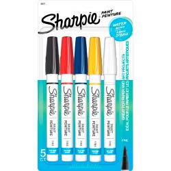 Image for Sharpie Water Based Paint Marker Set, Fine Tip, Assorted Color, Set of 5 from School Specialty