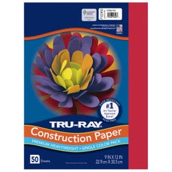 Image for Tru-Ray Sulphite Construction Paper, 9 x 12 Inches, Holiday Red, 50 Sheets from School Specialty