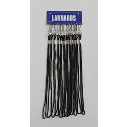 Image for Sportime Braided Nylon Lanyards with Clip, Black, Pack of 12, 20 Inch from School Specialty