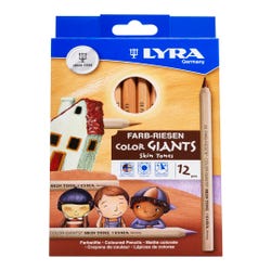 Image for LYRA Color Giants Hexagonal Colored Pencils, Asssorted Skin Tone Colors, Set of 12 from School Specialty
