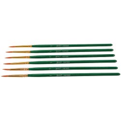 Sax Optimum Golden Synthetic Taklon Paint Brushes, Round, Size 1, Pack of 6, Item Number 1567605