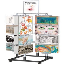 Image for Testrite Adjustable Portable Deluxe Art Display Tree, Steel, Silver/Black from School Specialty
