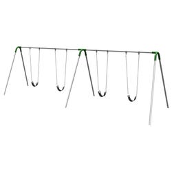 UltraPlay Bipod Double Bay Swing With Galvanized Frame, 4 Strap Seats, Green Yoke Connectors, 198 x 96 x 96 inches Item Number, 1478664