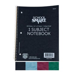 School Smart Spiral Perforated 1 Subject College Ruled Notebook, 11 x 8-1/2 Inches 085314